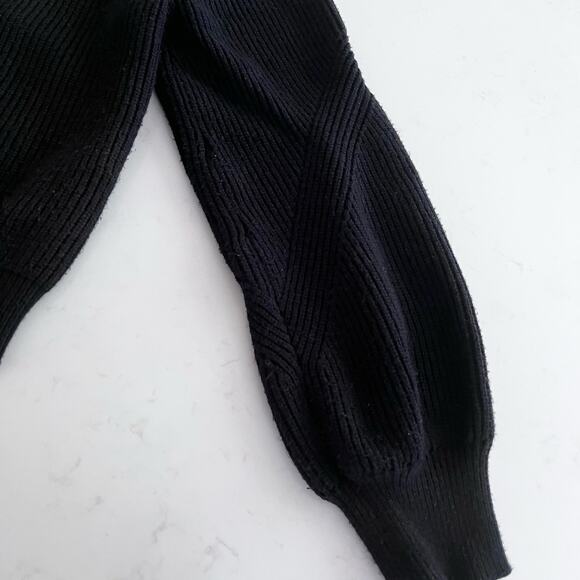 ZARA High Neck Black Sweater Large - Picture 3 of 8